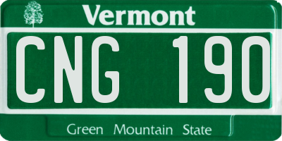 VT license plate CNG190