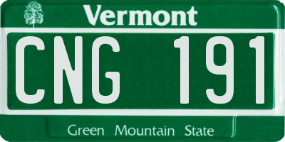 VT license plate CNG191