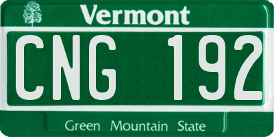 VT license plate CNG192