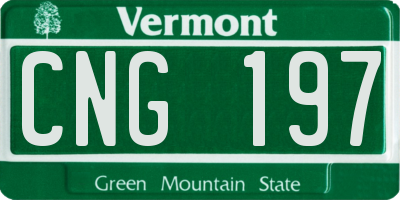 VT license plate CNG197