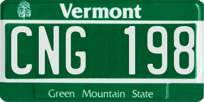 VT license plate CNG198