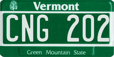 VT license plate CNG202