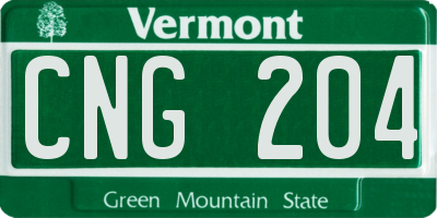 VT license plate CNG204
