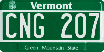 VT license plate CNG207