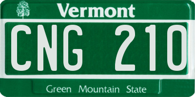 VT license plate CNG210