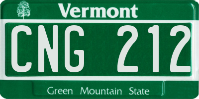VT license plate CNG212