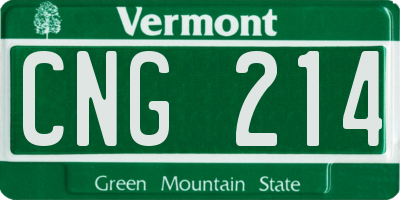 VT license plate CNG214