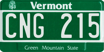 VT license plate CNG215