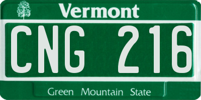 VT license plate CNG216