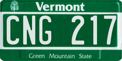 VT license plate CNG217