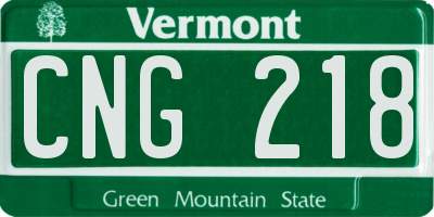 VT license plate CNG218