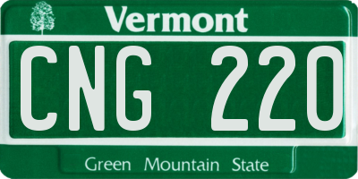 VT license plate CNG220