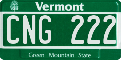 VT license plate CNG222