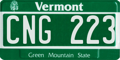 VT license plate CNG223
