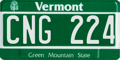VT license plate CNG224