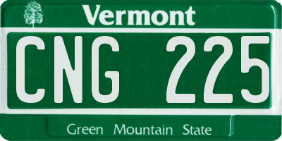 VT license plate CNG225