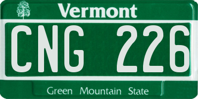 VT license plate CNG226