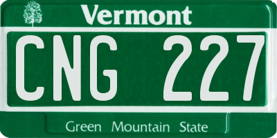 VT license plate CNG227