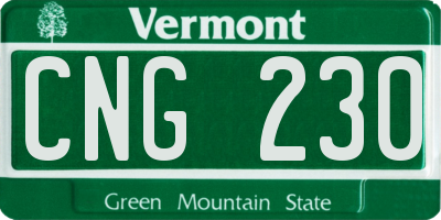 VT license plate CNG230
