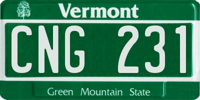 VT license plate CNG231