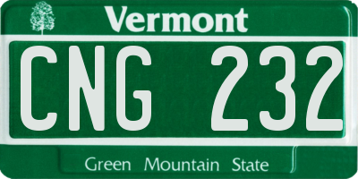 VT license plate CNG232