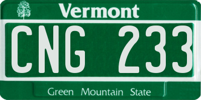 VT license plate CNG233