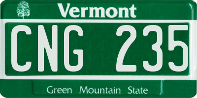 VT license plate CNG235