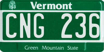 VT license plate CNG236