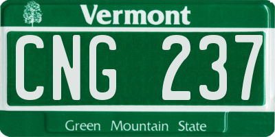 VT license plate CNG237
