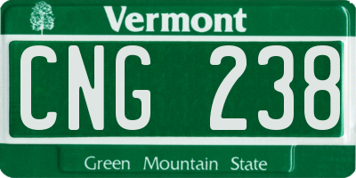 VT license plate CNG238