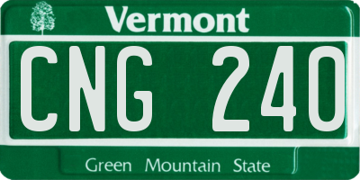 VT license plate CNG240