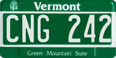 VT license plate CNG242