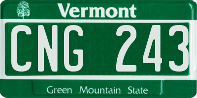VT license plate CNG243