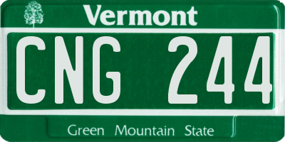 VT license plate CNG244