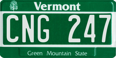 VT license plate CNG247