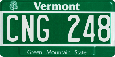 VT license plate CNG248