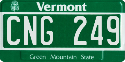 VT license plate CNG249