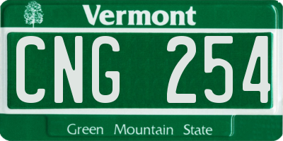 VT license plate CNG254