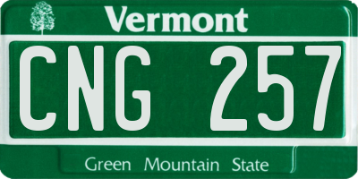 VT license plate CNG257