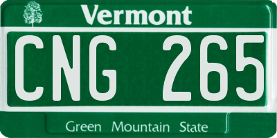 VT license plate CNG265