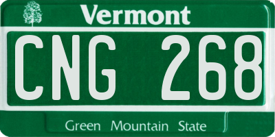VT license plate CNG268