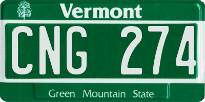 VT license plate CNG274