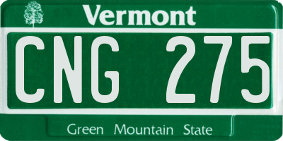 VT license plate CNG275