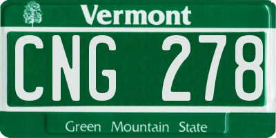 VT license plate CNG278