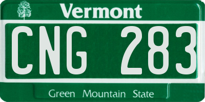 VT license plate CNG283