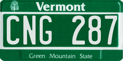 VT license plate CNG287