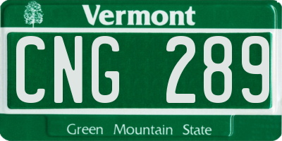 VT license plate CNG289