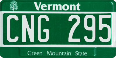 VT license plate CNG295