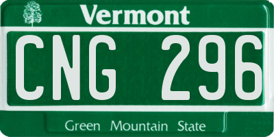 VT license plate CNG296