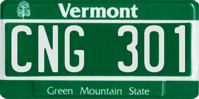 VT license plate CNG301